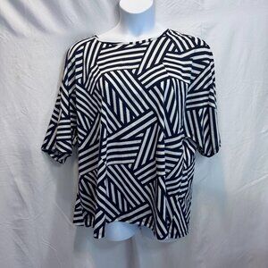 Love You More Geometric Abstract Striped Knit Top - NWT